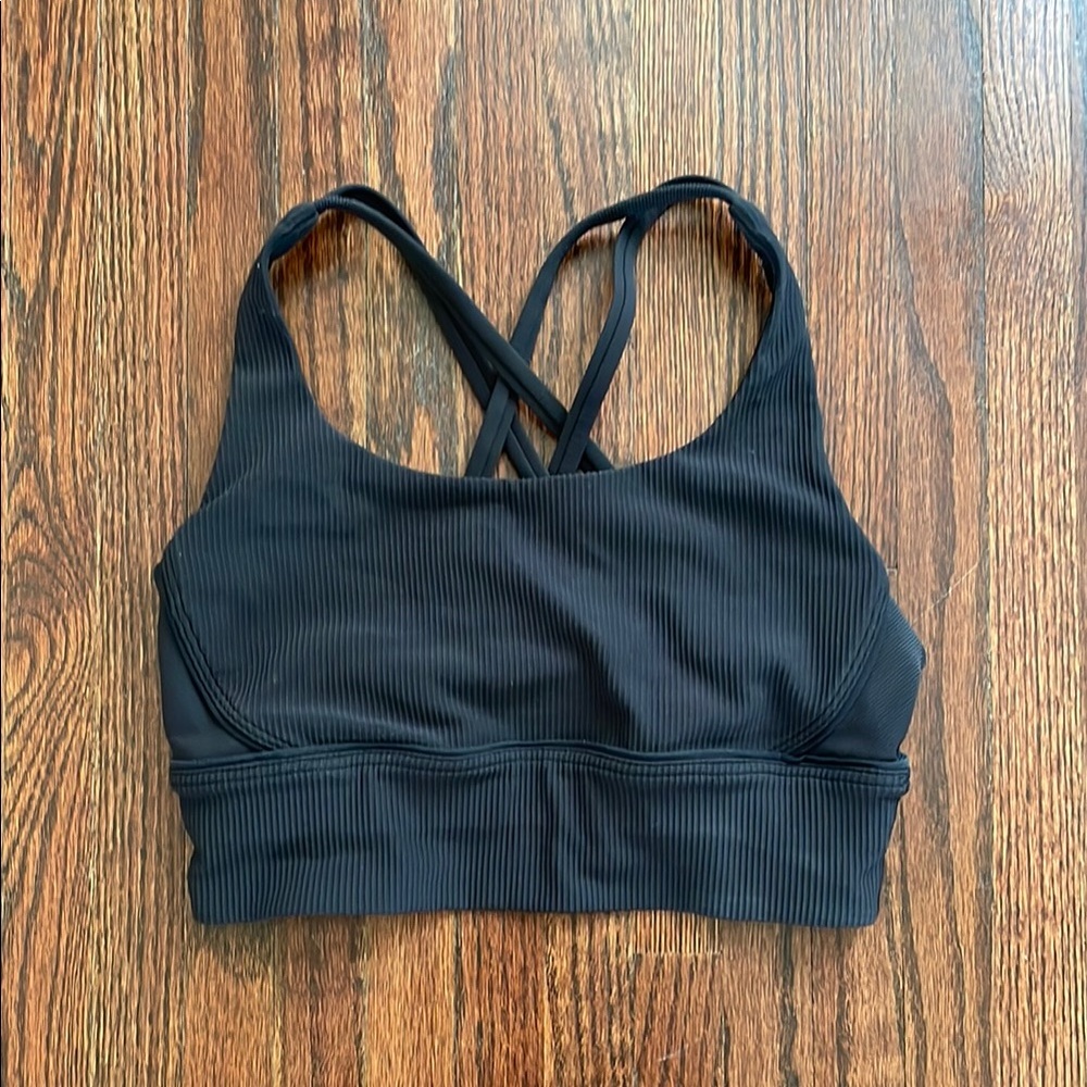 Black lululemon Ribbed Sports Bra